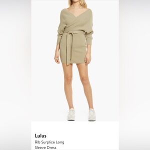 Lulu's Safe Green Knit Mini Dress